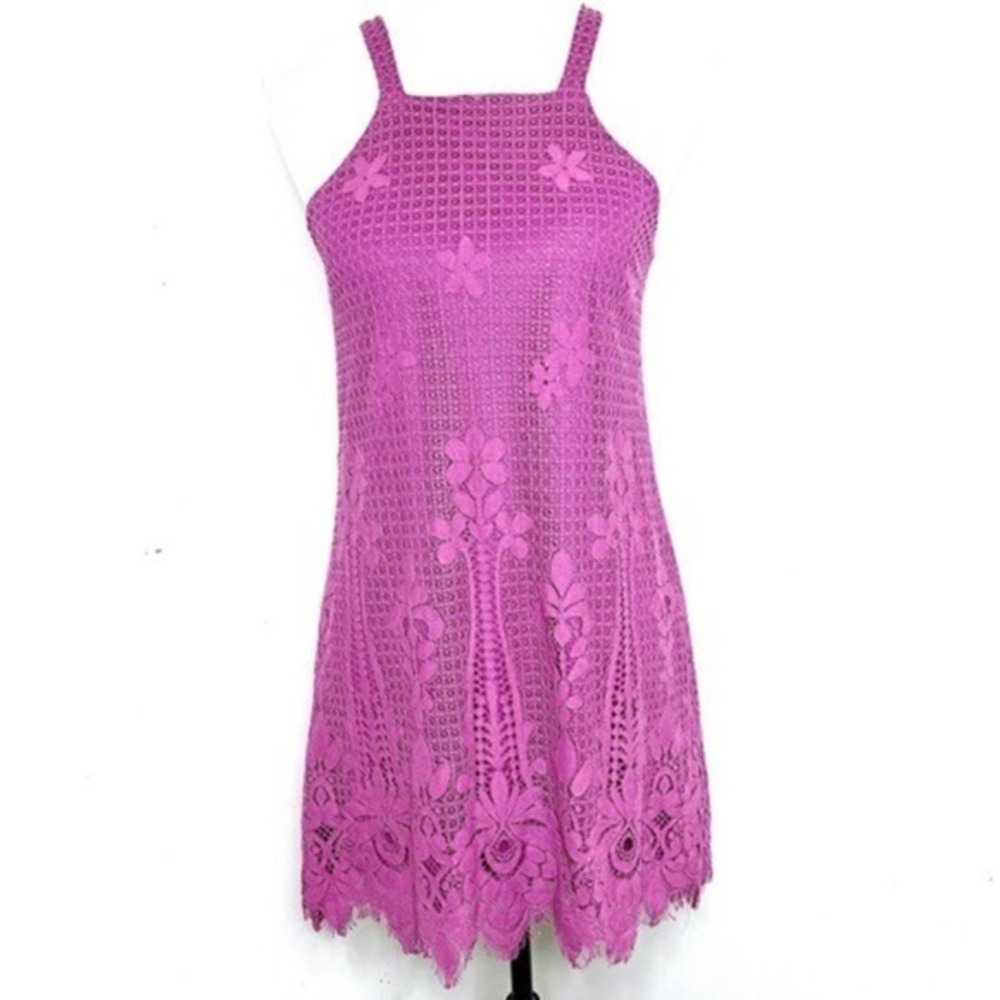 FRANCESCA Magenta Lace Sleeveless Mini‎ Dress Size XS
